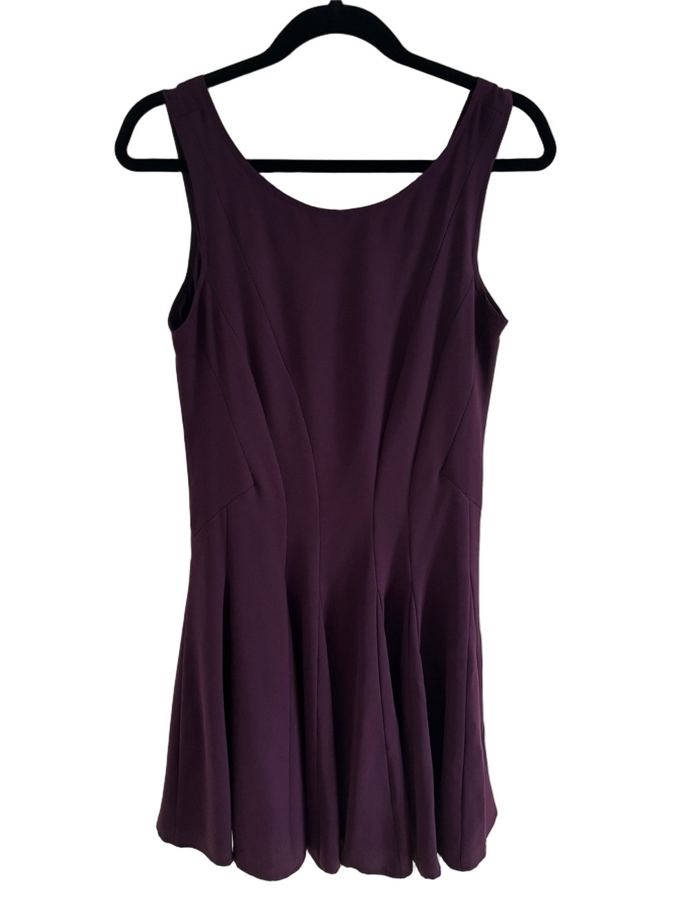 Theory Kaien Dress Sleeveless Plum Purple Fit-and-Flare Dress SZ 8 - Picture 3 of 9
